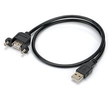 USB延长线带耳朵可固定USB公对母延长线AM转AF挡板铜线音频转接线