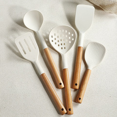 硅膠廚具套裝硅膠鍋鏟不粘鍋廚房鍋鏟耐高溫烹飪湯勺漏勺廚具鏟子