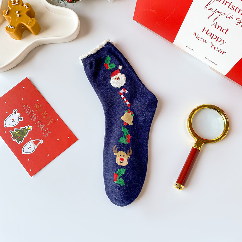 Chaussettes rouges Père Noël coréennes pour enfants, nouvelle collection automne/hiver_voghion.com