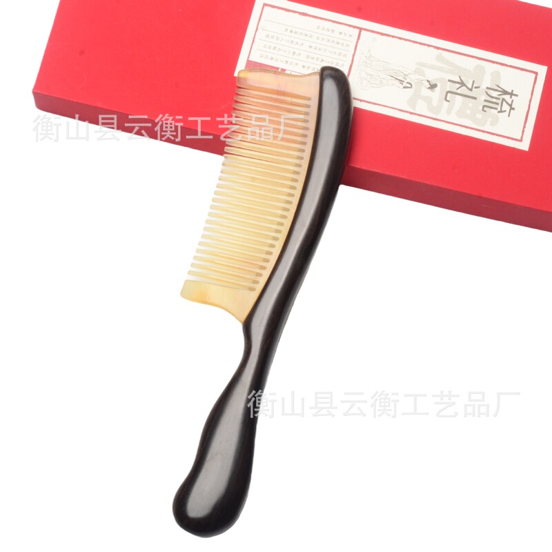 メーカー卸売り厚手烏木黒檀木櫛羊角紫光檀牛角櫛礼箱女性プレゼント|undefined