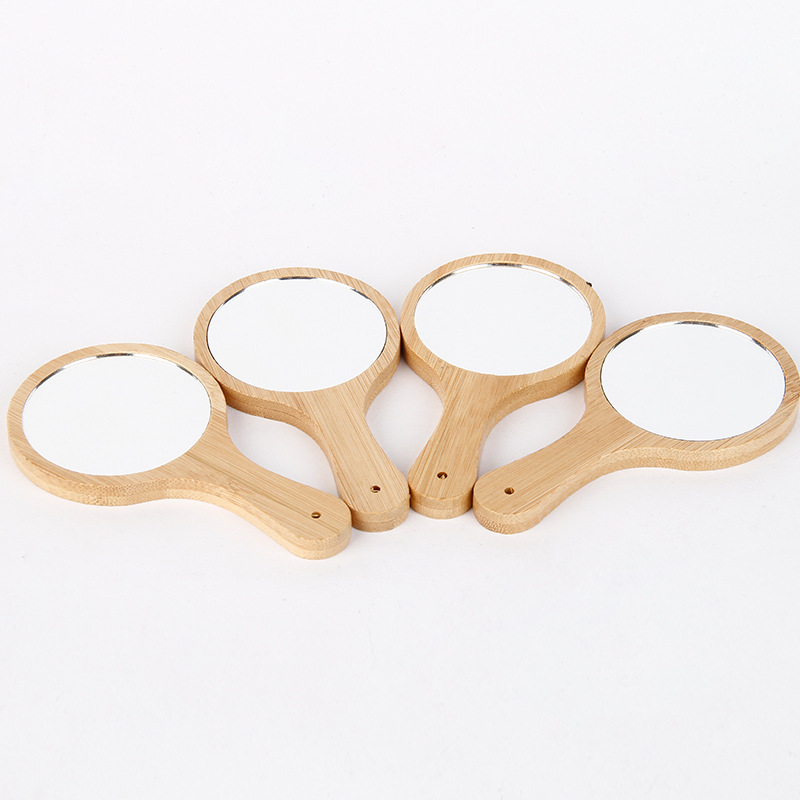 Espejo de Mano con Marco de Madera Portátil de Alta Definición para Maquillaje image 5