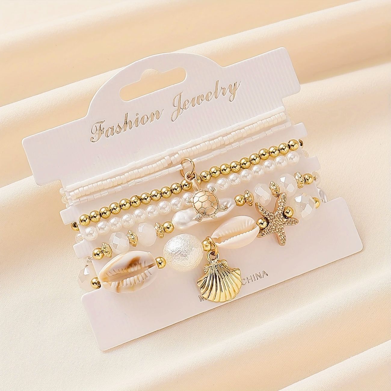 Böhmisches Seestern Armband Mit Perlen Für Den Strand_voghion.com