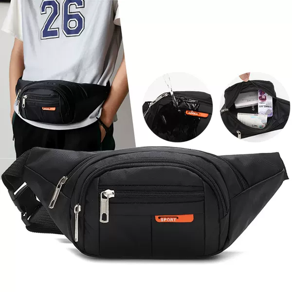 Outdoor Sports Waist Bag for Men, Wear-Resistant, Waterproof, Versatile, Trendy, Cycling, Running, Mobile Phone Bag, Convenient Chest Bag for Commuting