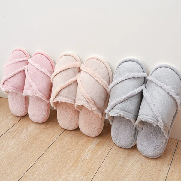 Замшевые осенне-зимние утолщенные домашние тапочки на флисовой подкладке, плюшевые теплые мужские и женские нескользящие плюшевые тапочки из этиленвинилацетата