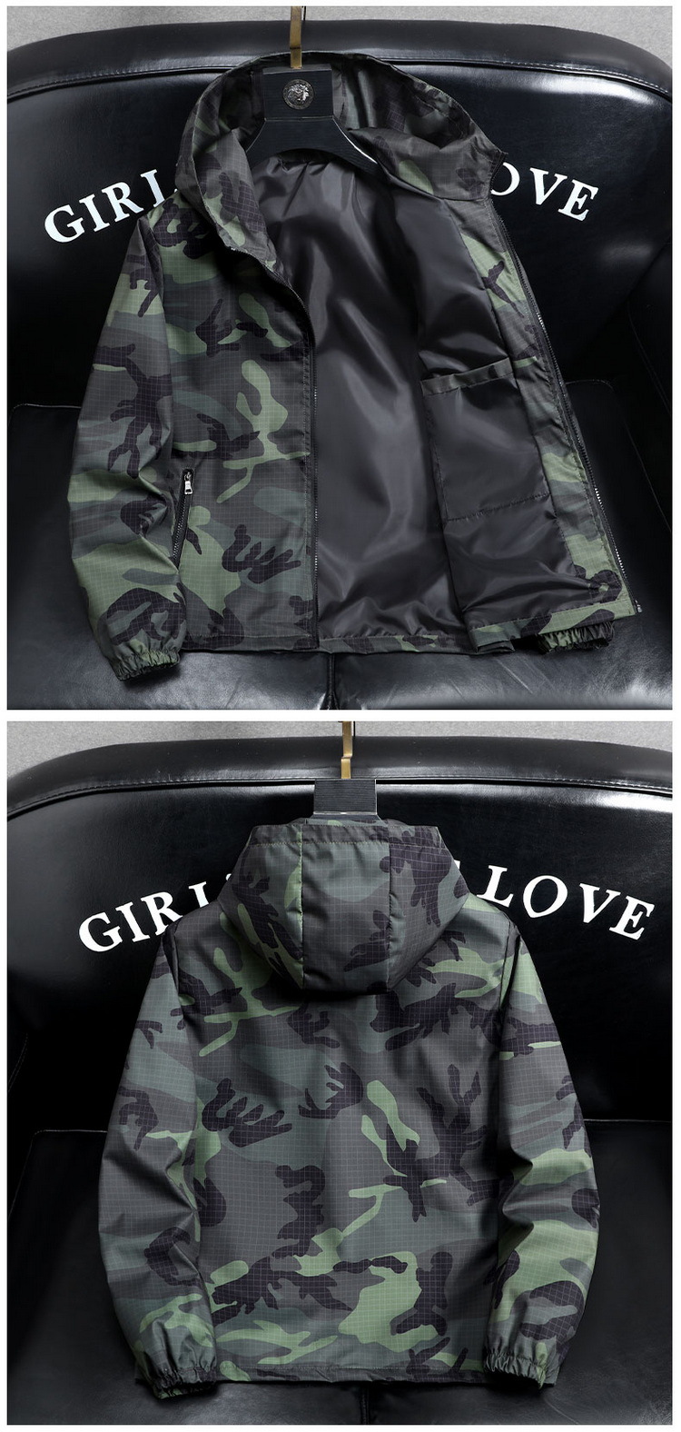 Herr oversize camo huva jacka militär stil vindjacka_voghion.com