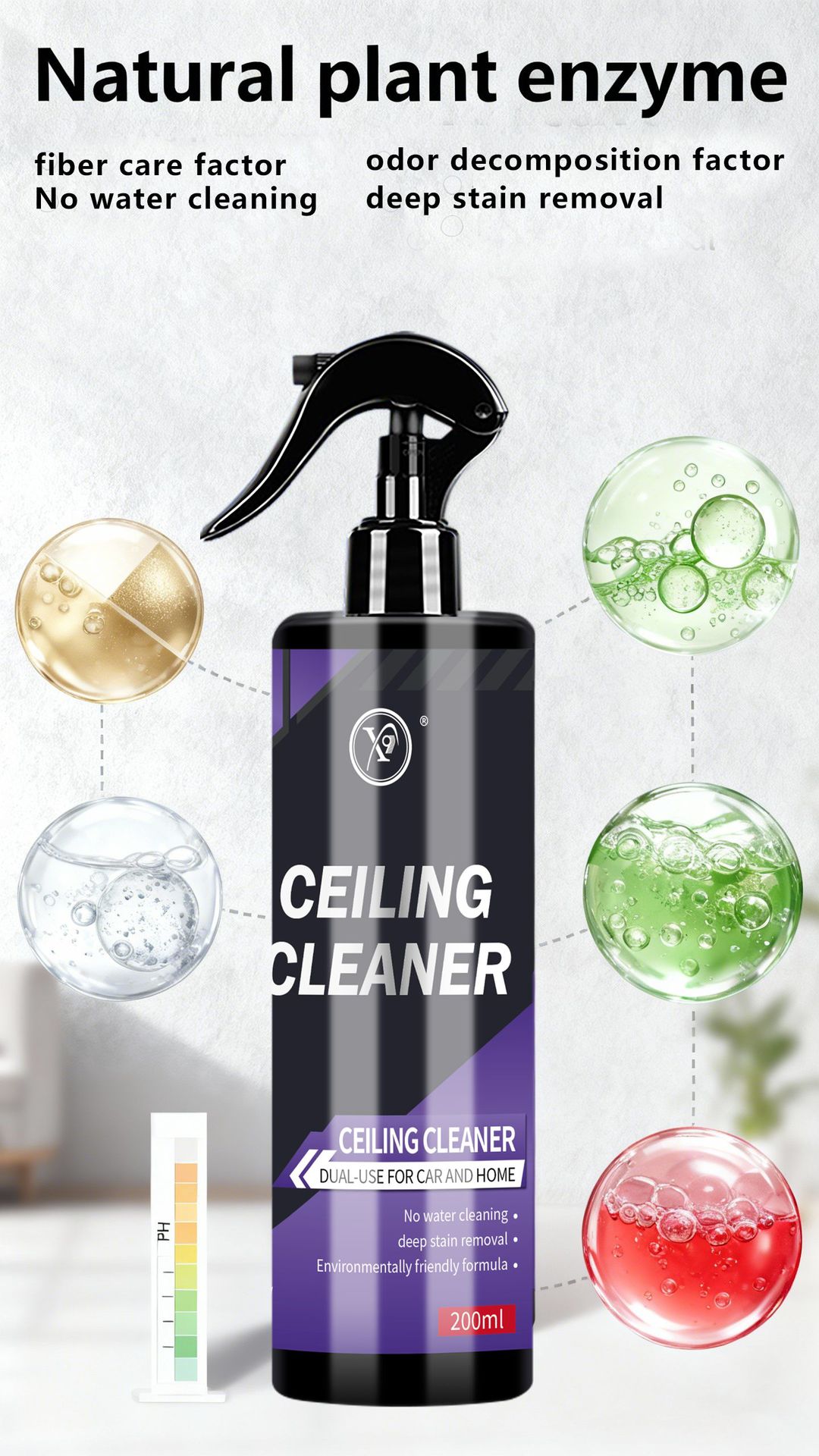 Cross-Border Aliexpress Foreign Trade Car Ceiling Cleaner Interior Fabric Seat Leather Decontamination Cleaning Renovation Maintenance