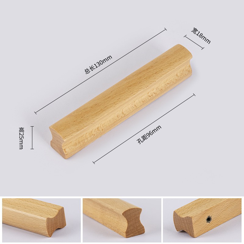 Manija de registro larga manija de la puerta de madera maciza cajón armario puerta manija de madera de alta gama manija del gabinete de madera