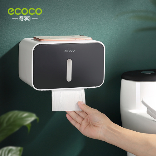 Bathroom tissue box wall-mounted waterproof toilet paper box punch-free paper box toilet paper roll storage rack