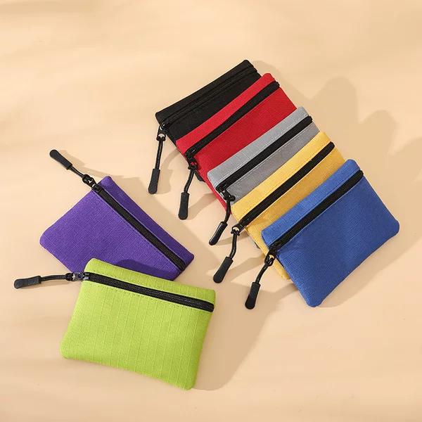 [Unisex] 2023 new ladies solid color canvas mini coin purse cross-border waterproof certificate coin bag