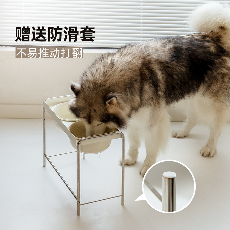 Cuenco de cerámica de patas altas para perros tazón doble protector de la columna cervical no puede voltear el tazón de comida para perros mediano y grande tazón de comida para perros tazón de agua tazón de perro para mascotas