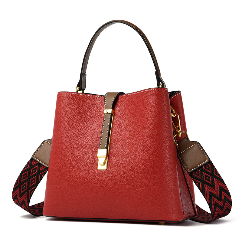 Live-Streaming minimalistisches Modedesign Eimer weiches Leder große Kapazität einzelne Schulter tragen Crossbody Mama Tasche_voghion.com