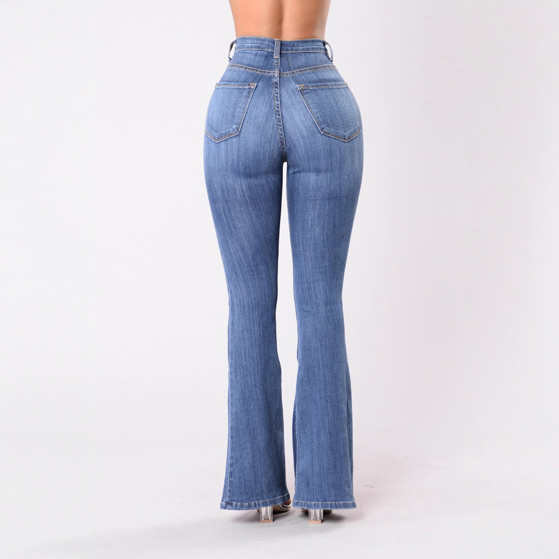 Women's Clothing Women's Slim Fit High Waist Flared Jeans Curved Hips Denim For Formal & Casual For Women_ecoleips.com