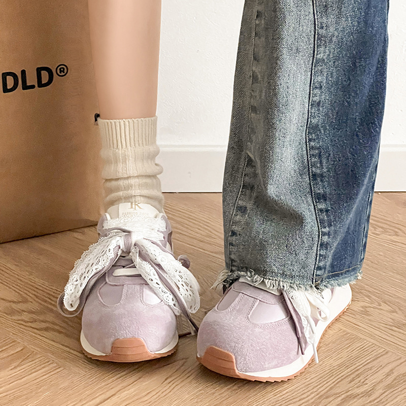 Ballet de encaje no-pantalón Argan De zapatos de entrenamiento 2025 nuevo estilo primavera y otoño con pantalones de piernas largas zapatillas deportivas púrpura image 1