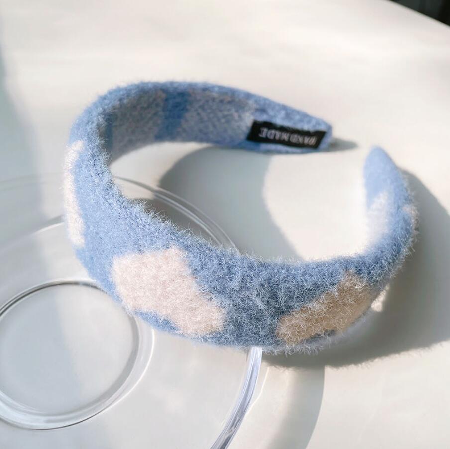 4＃天蓝色白爱心发箍