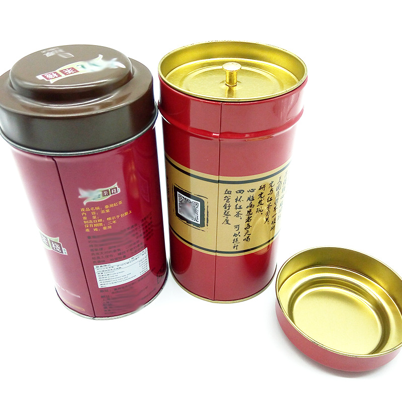 圆形凸盖马口铁茶叶罐 大红袍茶铁观音茶叶金属罐 内胆盖密封罐