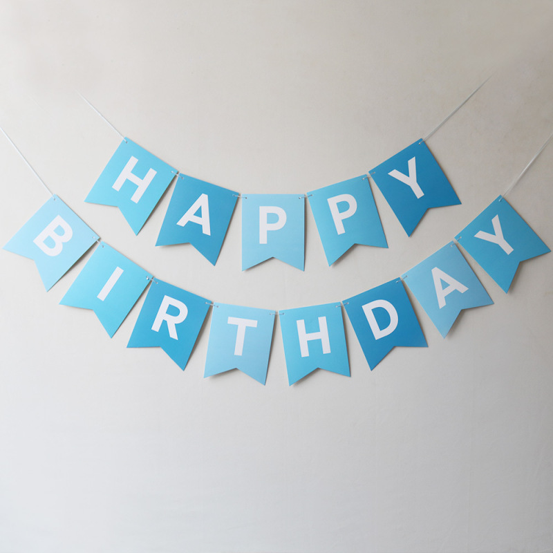 箔押し魚尾誕生日おめでとう旗happy birthdayパーティー装飾誕生日おめでとうバナー花|undefined