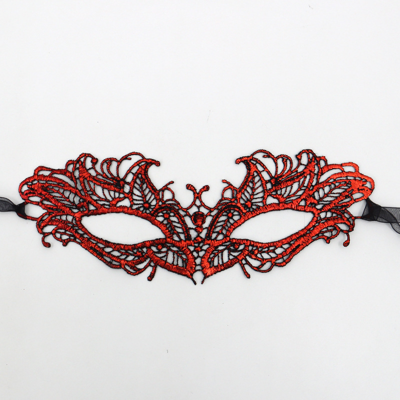 Ventas transfronterizas calientes de Halloween encaje sexy mitad cara máscara amorfa de alta calidad estampado de color eye mask accesorios de rendimiento