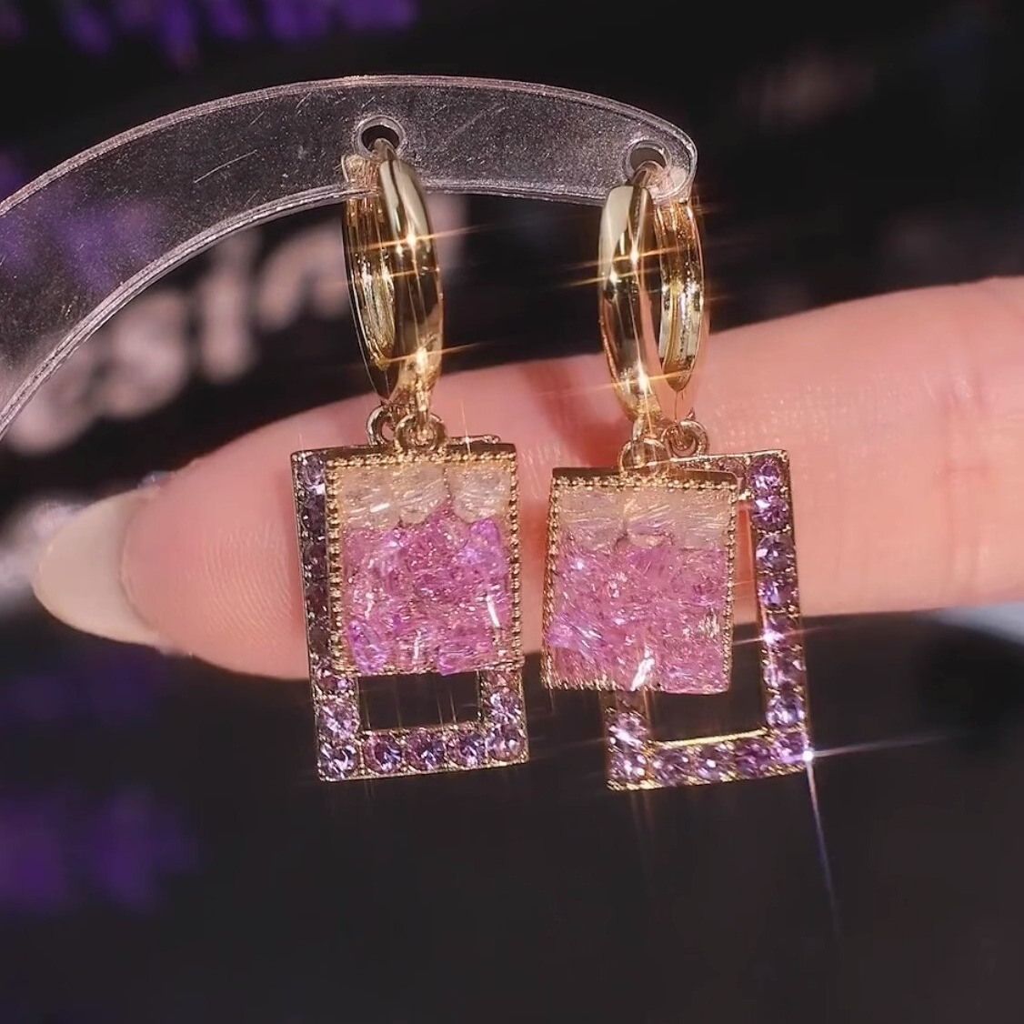 Sophisticated purple geometric square fashionable elegant universal…