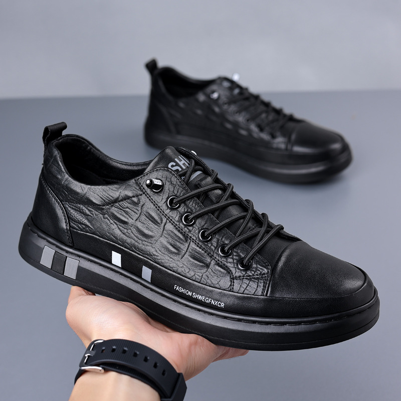 Trendige Weiße Herren Freizeitschuhe Aus Leder Flach Britisch_voghion.com
