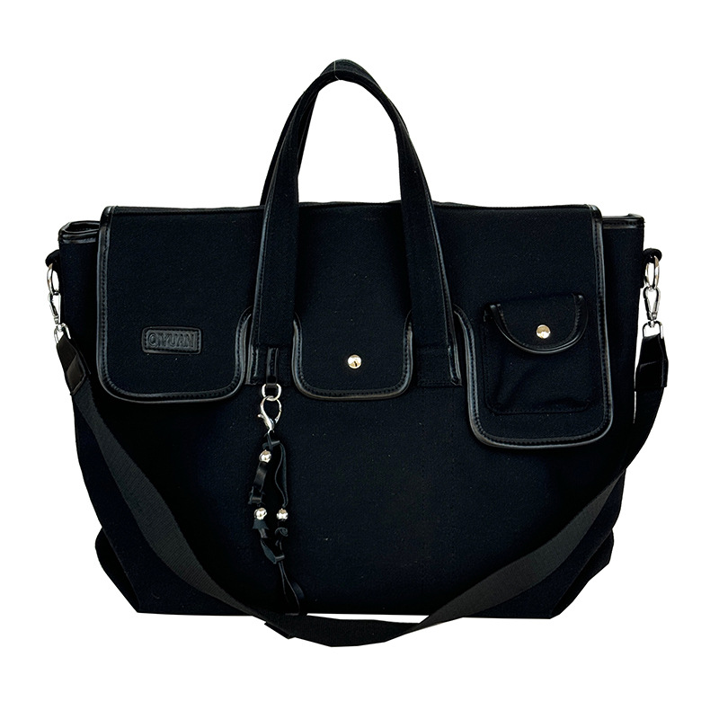 Nuevo estilo transfronterizo coreano bolsas de lona de bolsillo de nicho de estilo artístico de gran capacidad de bolsas de hombro