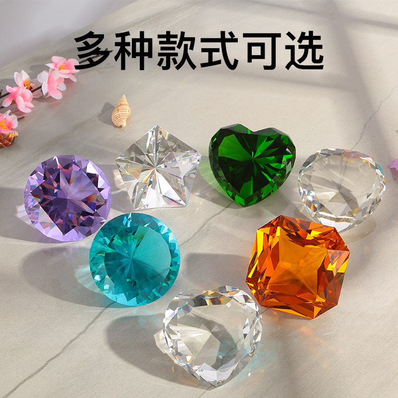 Home Decorations Crystal Glass Large Diamond Ornaments Living Room Manicure Photography Props Desktop Creative Photo Ornaments