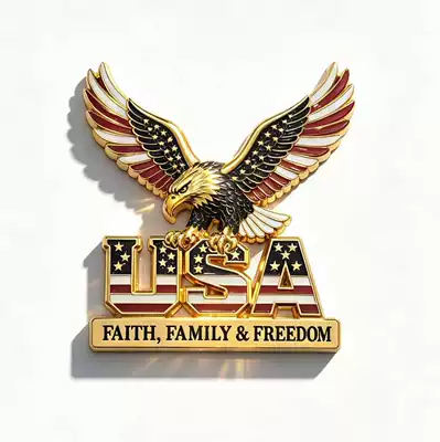 Body sticker Family Emblem Metal American - gold-usa-eagle