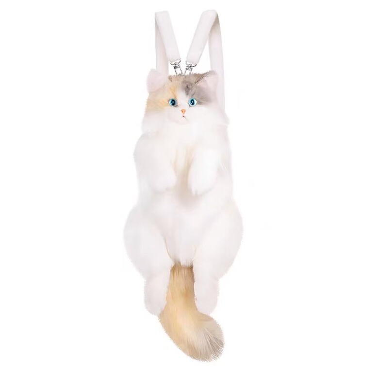 抖音同款三花猫仿真猫咪玩偶娃娃公仔毛绒玩具布偶猫背包生日礼物|undefined