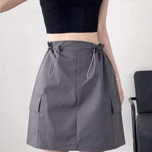 American Workwear Short Skirt for Women - Summer 2025 New Arrival High-Waist, Figure-Skimming, Design-Oriented Academic Style, Flared Half-Skirt