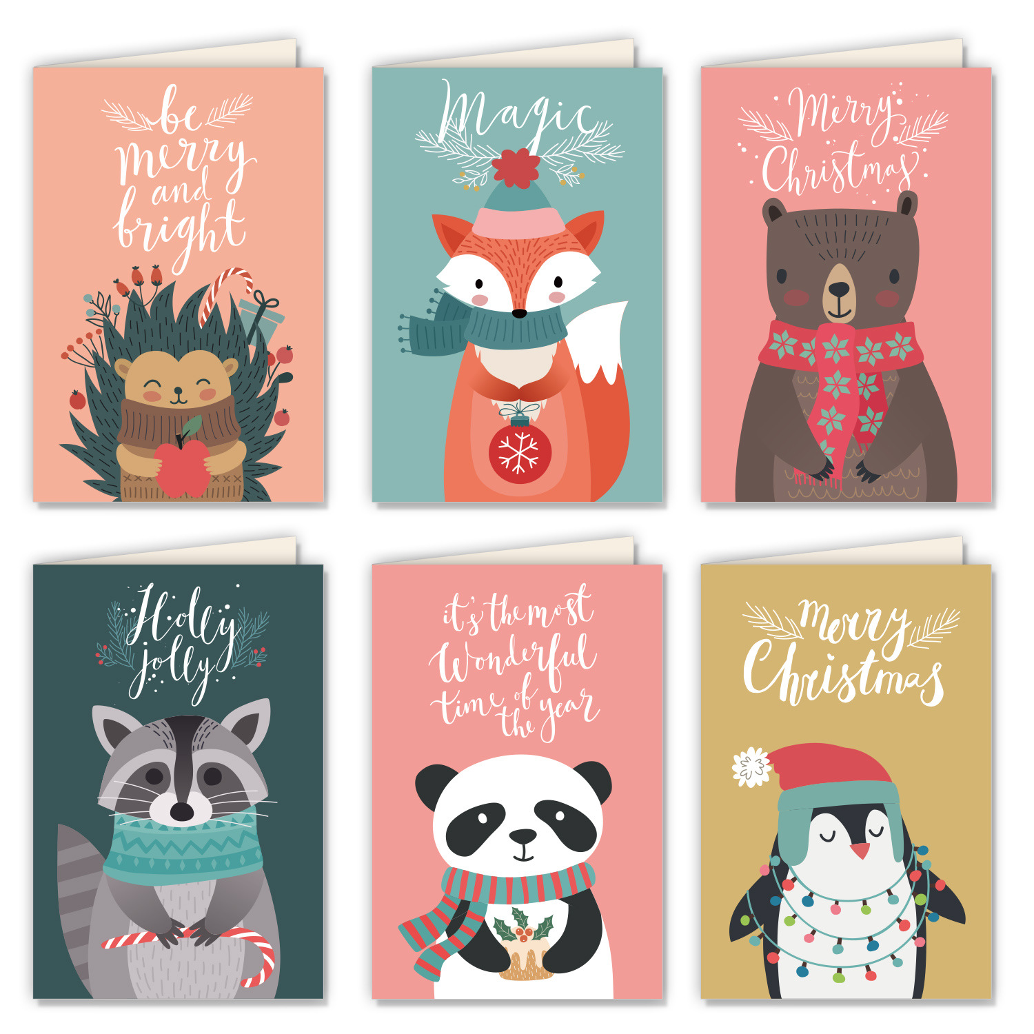 Cartoon Style Style Print Craft Christmas Cartoon Style Animal Party Street Card