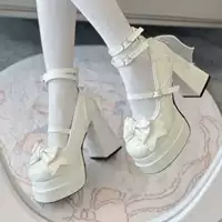 Milk Party 4.0 Лолита Туфли Лолиты с круглым носком Милые милые кожаные туфли на высоком каблуке