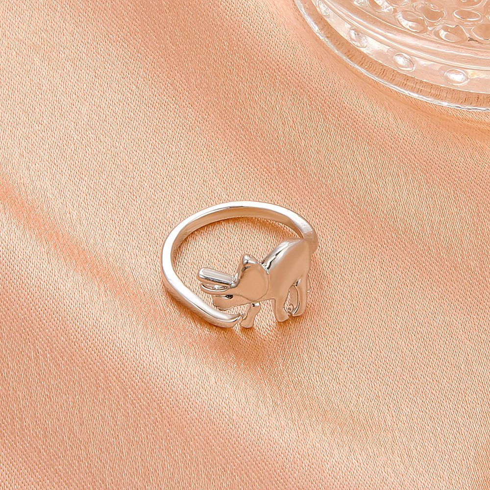 White Color Copper Plating Dinosaur No Inlaid Copper Rings