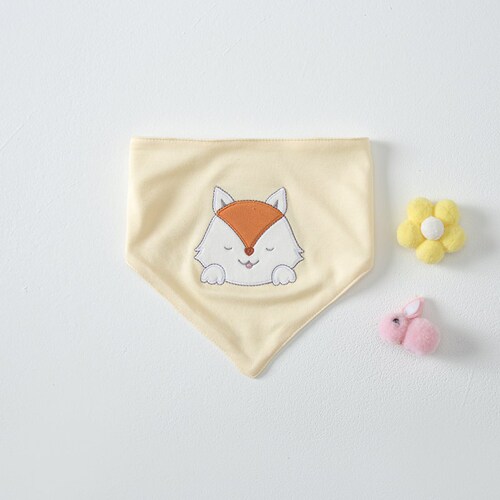 Infant Embroidered Triangular Scarf with Combed Cotton Double Layer Newborn Cartoon Bib Baby Drool Cloth Maternal and Child Products Wholesale