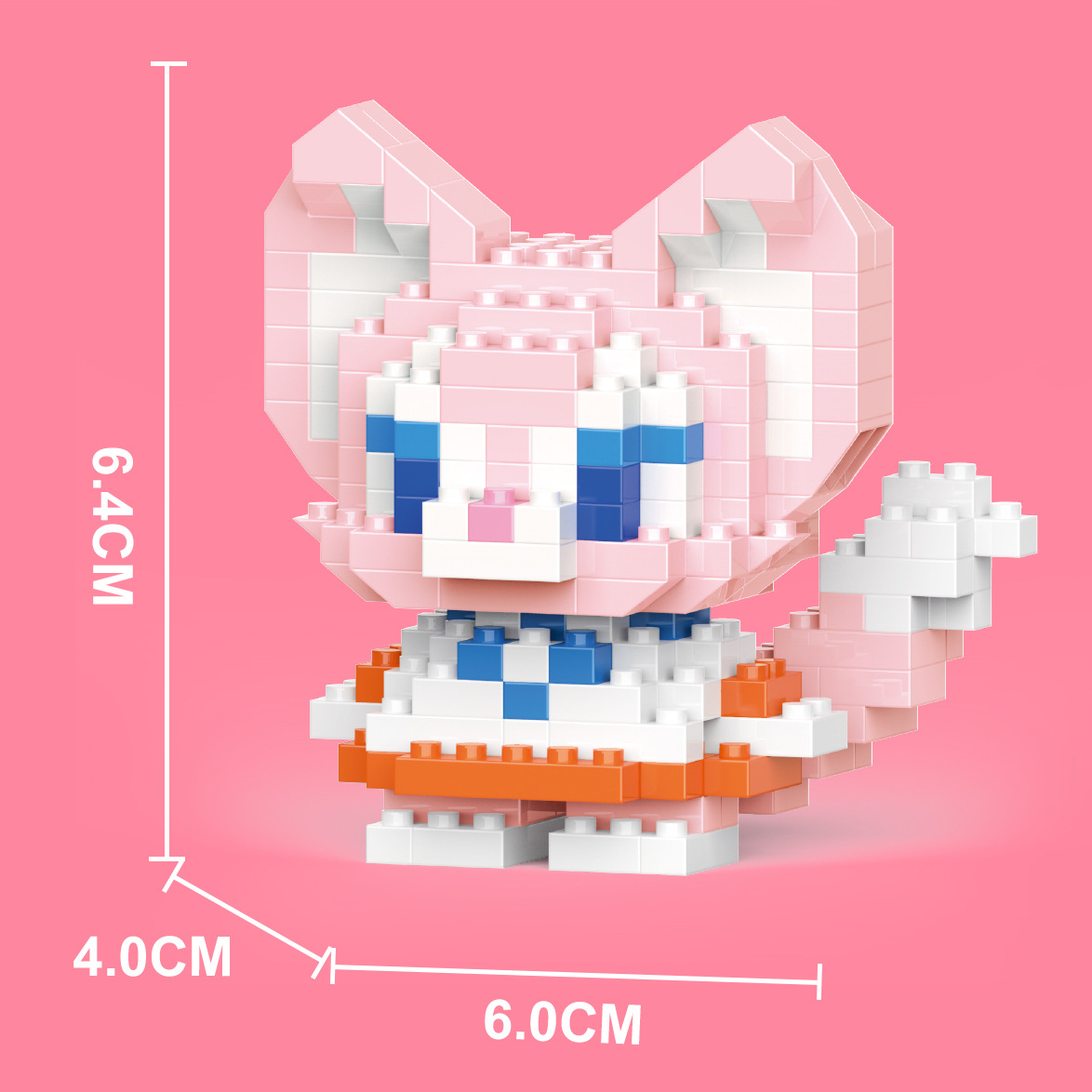 Compatible con LEGO gigante Panda flor azul lindo muñeca de dibujos animados montado bloques construcción juguete para niños puesto caja ciega al por mayor