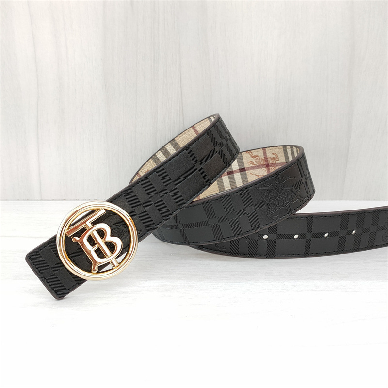 Round TB Black Embossed Gold Buckle