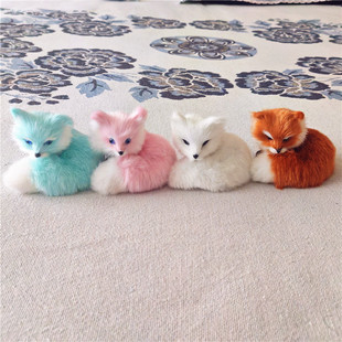 Factory Price Spot Wholesale Guaiguai Cat Simulation Animal Series Simulation Cute Little Fox Colorful Fox Ornaments