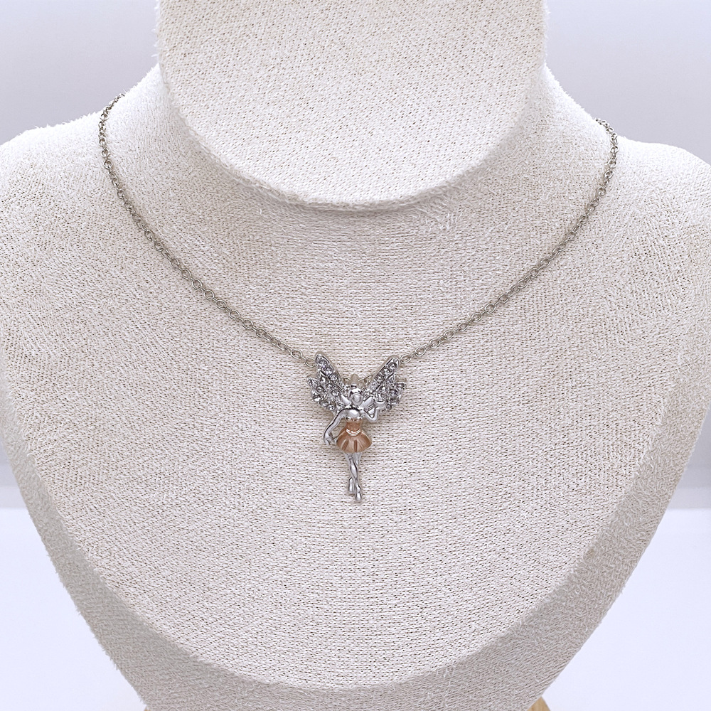 Collier pendentif elfe mignon serti de diamants, accessoires pour femmes à la mode et polyvalents, cadeau d'anniversaire_voghion.com