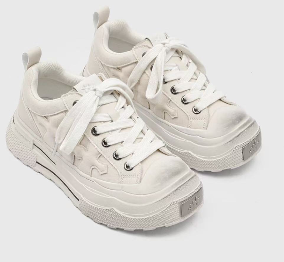 Celebrity Style Canvas Plum Blossom Ensemble Series Wear-resistant Thick-soled Height-increasing Casual For Men And_voghion.com