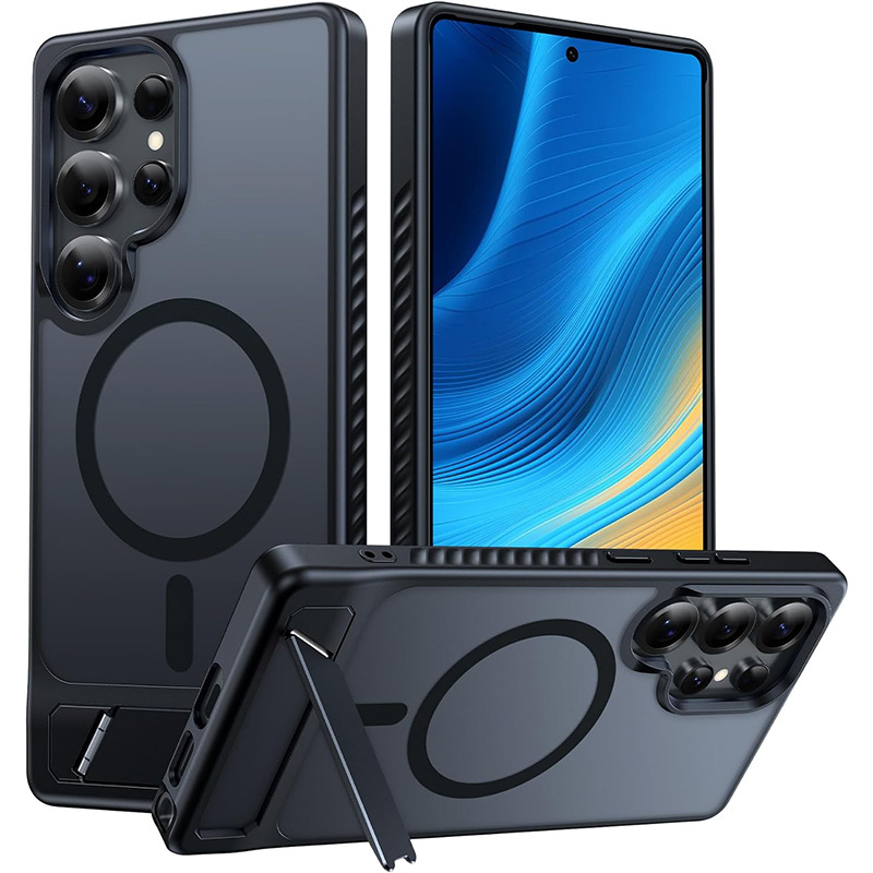 Suitable for Samsung S26Ultra Mobile Phone Case, Matte Magnetic Stand, S25Fe All-Inclusive Anti-Fall, S24 Skin-Feel Protective Case