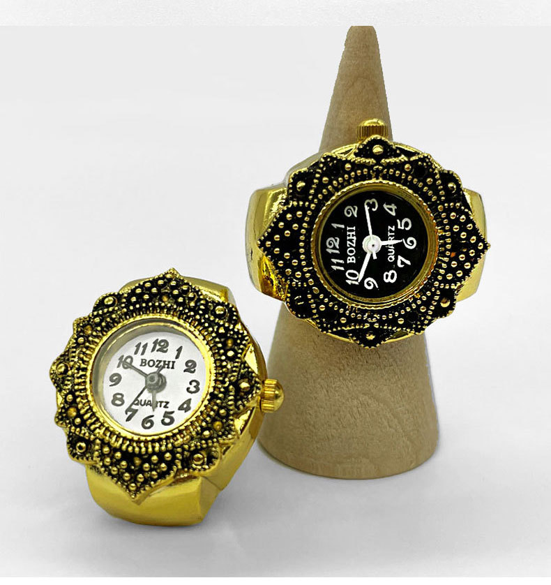 22g Weight Quartz Glass Mirror Material Stainless Steel Strap Material Watch Rings Classification Pointer+Number Display Type Round Dial Shape Street, Shopping Occasion Quartz Movement Geometric Pattern All Seasons Season Unisex Gender Vintage Style, Classic Style Style Vintage Style Classic Style Geometric Quartz Watch Rings