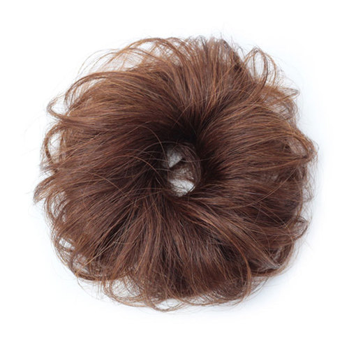 Real hair ball head wig female straight hair ring internet celebrity flower bud hair artifact fluffy natural hair package manufacturer wholesale