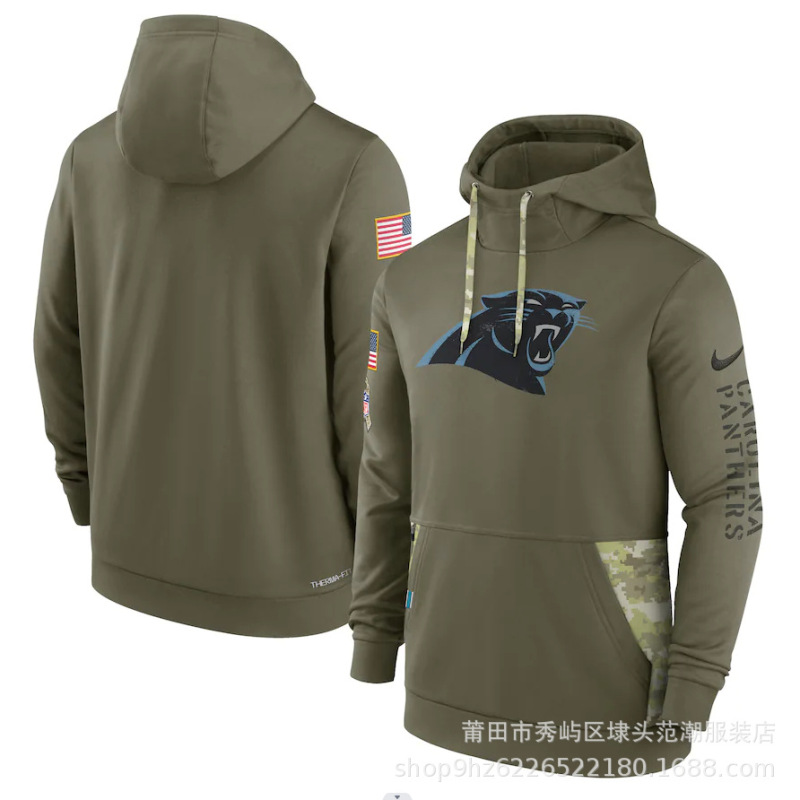 现货18军绿款nfl致敬版男士长袖卫衣运动健身连帽衫橄榄球运动|undefined