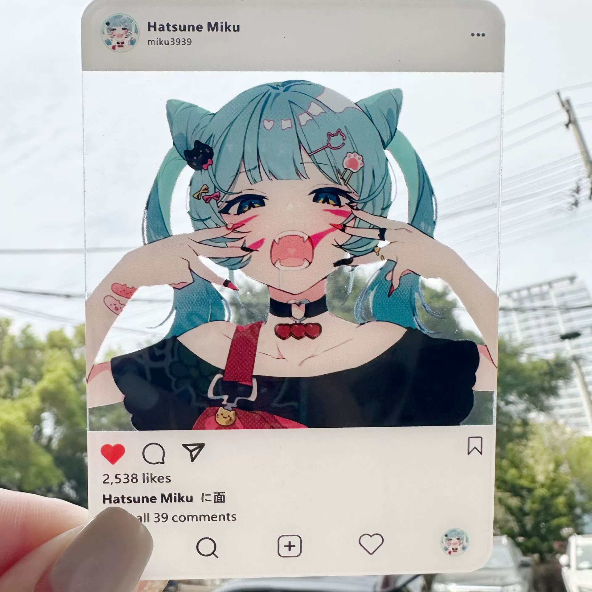 Акриловая фотокарточка (Xiaohongshu) Hatsune Miku, размеры 8,5×5,5–8,9×6,35 см, коллекционные дизайны