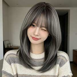 假发女士全头套八字刘海短发玫瑰网哑光丝自然仿真发现货一件代发