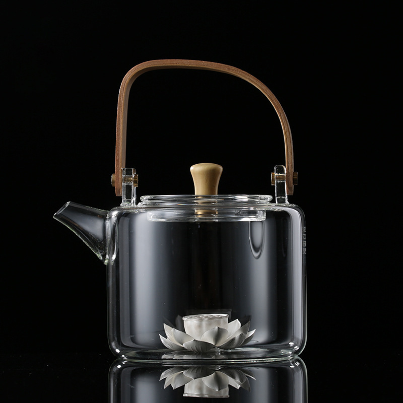 World Silver Pot High Borosilicate Explosion-proof Glass Kettle Silver 999 Boiling Water Teapot Silver Tea Set Teapot Electric Ceramic Stove
