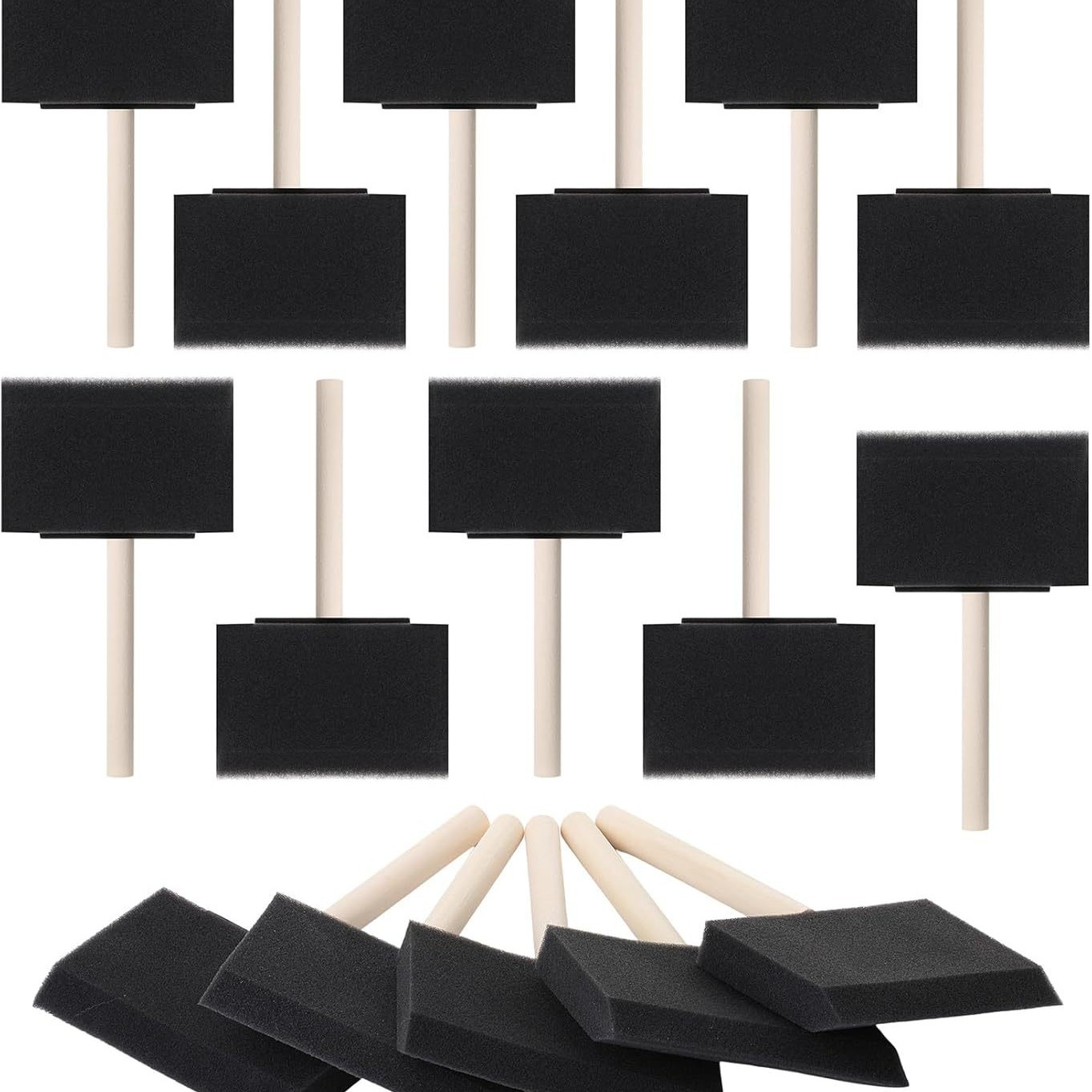 Mango de madera cabeza de hongo esponja pincel niños diy pintura esponja sello pinturas pinturas de graffiti pincel de arte espuma pincel de pintura