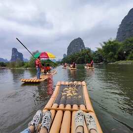 漂流船景区载人网红观光旅游花船钓鱼船PVC棚纱幔竹筏水上景区无
