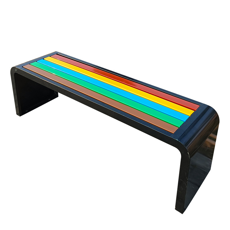 Banco de parque para exteriores, doble asiento de acero inoxidable, ideal para estaciones de autobús, plazas y patios de ocio image 6