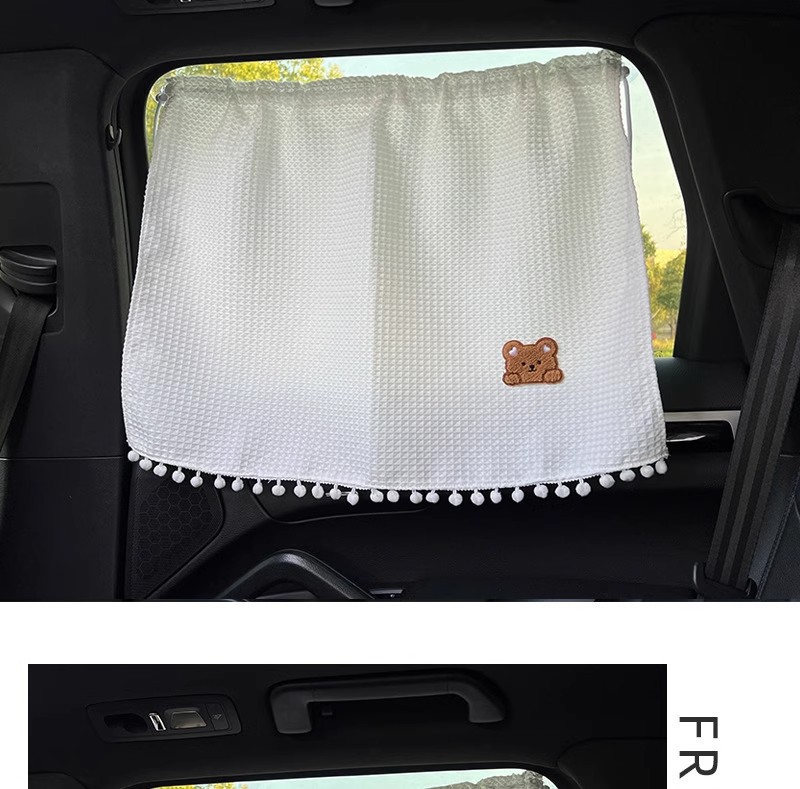 Car Sunshade Curtain Summer Cartoon Cute Car Sunshade for Baby Sun Protection and Heat Insulation Interior Light-Blocking Curtain