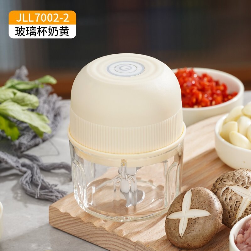 新しいガラス 4 ページナイフミニ電気ガーリックプレスミートグラインダー Type-c 充電式食品サプリメント調理機|undefined