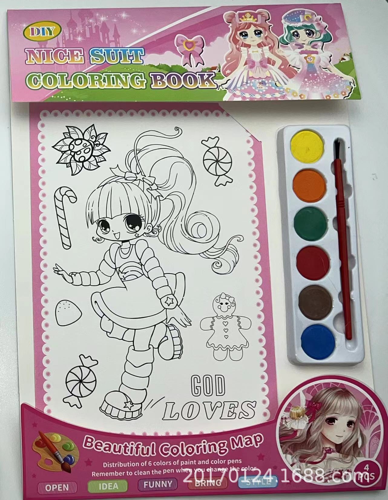 Pintura propia de los niños acuarela graffiti coloración pintura versión bebé para colorear Parque puesto de juguete mercado nocturno al por mayor